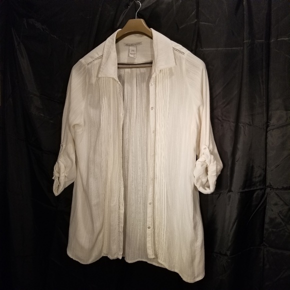 American Rag Tops - American Rag Detailed shoulder button down